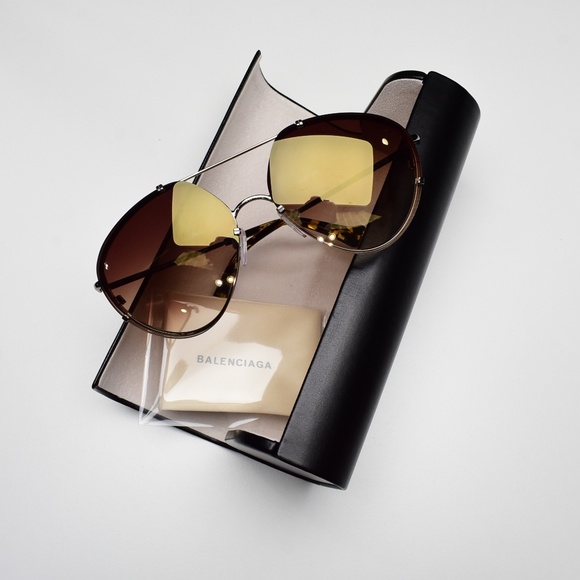 Balenciaga BA 85 14G Aviator Sunglasses 60mm - Picture 5 of 7